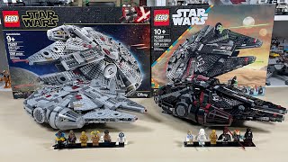 LEGO Star Wars Millennium Falcon 75257 vs The Dark Falcon 75389 Comparison [upl. by Mackoff124]