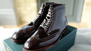 Unboxing  Alden Cordovan Wingtip Boots LeatherFoot Emporium Exclusive [upl. by Hoehne]