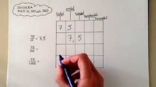 Decimaltal 6 Dividera med 10 100 och 1000 [upl. by Ahsienom]