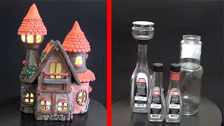 DIY Fairy House from Bottles  How to make a fairy house from jar with your own hands [upl. by Norra]