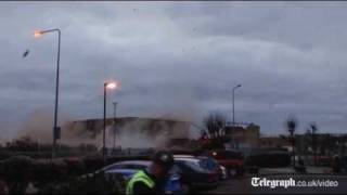 Campbells Soup tower blown up in Kings Lynn [upl. by Danyelle]