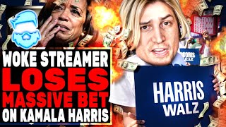 Woke Streamer Bets Nearly 1 MILLION On Kamala Harris AND LOSES Has Live MELTDOWN [upl. by Kassia]