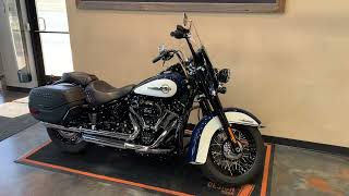 2019 HarleyDavidson Softail Heritage Classic 114 in Billiard Blue and Billiard WhiteFLHCS [upl. by Ettie]