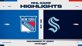 NHL Highlights  Rangers vs Kraken  November 17 2024 [upl. by Enilekcaj]