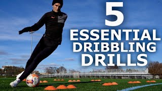 5 Essential Dribbling Exercises For Footballers  Improve Your Close Control [upl. by Hafler103]