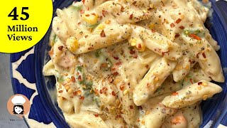 Pasta in White Sauce  White Sauce Pasta  Indian Style WHITE SAUCE pasta Recipe  Flavours Of Food [upl. by Eelarol]