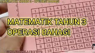 MATEMATIK TAHUN 3 OPERASI BAHAGI [upl. by Akemed]