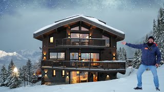 Inside Courchevels Most Luxurious SkiinSkiOut Designer Chalet with indoor pool cinema room etc [upl. by Ava]