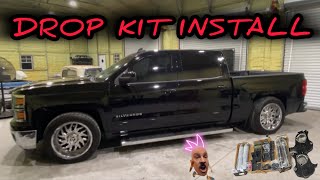 2015 Crew cab Silverado gets a drop kit installed [upl. by Der]