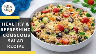 Healthy Mediterranean Couscous Salad Recipe A Quick amp Easy Summer Special [upl. by Cesaria]