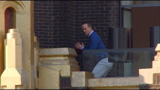 Peyton Manning Throws a Football Off Skyscraper [upl. by Ahsele524]