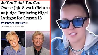 JoJo Siwa replaces Nigel Lythgoe as SYTYCD Judge [upl. by Sprage]