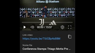 Conferenza Stampa Thiago Motta Pre Verona Juventus [upl. by Gunther160]