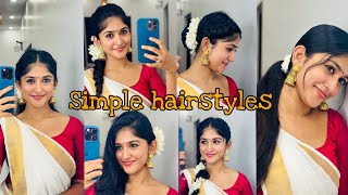 SIMPLE HAIRSTYLES FOR THIS ONAM 🌺♥️ onam2024 hairstyle tutorial grwm kalyani fyp trend onam [upl. by Assin]