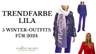 Trendfarbe Lila 5 WinterOutfits für 2024 [upl. by Anim]