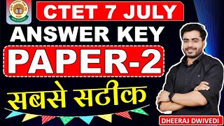 CTET PAPER 2 ANSWER KEY Ctet by Dheeraj Dwivedi ctet2024 CTET ANSWER KEY [upl. by Esilrac76]