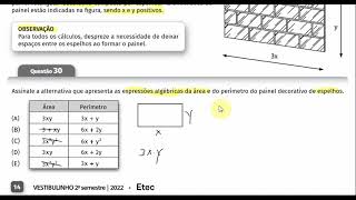 088 Questões 3031 do Vestibulinho 2ºsem2022 da ETEC [upl. by Attenehs]