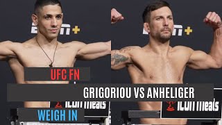 UFC weigh in  Charalampos Grigoriou vs Chad Anheliger [upl. by Sauls]