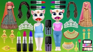 Talking Tom Billi Two dhulan shadi ki Funny makeup cartoon video [upl. by Zerat]