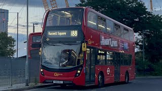 FRV Go Ahead London Route 188 North Greenwich  Russell Square E400 MMC Hybrid EH47 YX16 OCC [upl. by Annuhsal213]