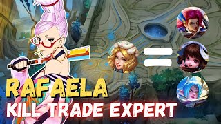 TRADE KILLS LIKE A PRO AS A RAFAELA MAIN  RAFAELA BEST BUILD 2024  MOBILE LEGENDS [upl. by Ecnarf]