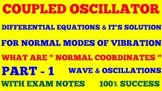 COUPLED OSCILLATOR  NORMAL MODES NORMAL COORDINATES OF COUPLED OSCILLATOR  WAVE amp OSCILLATIONS [upl. by Mcginnis165]