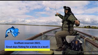 Springtime BOAT FISHING on Grafham Reservoir for RAINBOW TROUT Dry fly buzzers and shrimps [upl. by Atrebor]