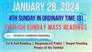 28 January 2024 English Sunday Mass Readings  4th Sunday In Ordinary Time B [upl. by Kcirdehs]