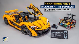 LEGO Technic 42172 McLaren P1 detailed building review pt 1  unboxing 7 speed gearbox and more [upl. by Namyl19]