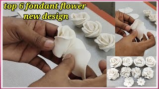 how to make fondant flower  fondant flowers for wedding cakes  fondant flowers  flower cake [upl. by Ermine]