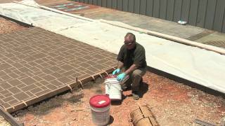 Concrete Stencils  Using Stencils on Exterior Concrete [upl. by Trumann148]