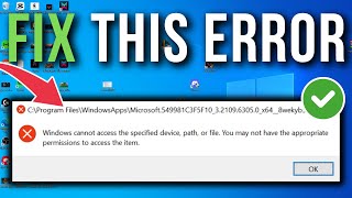 How To Fix Windows Cannot Access The Specified Device Path Or File [upl. by Josiah]