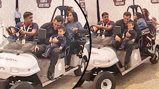 Salman Khan With Baby Ahil Makes A Grand Entry While Leaving For Dabangg Tour [upl. by Schnur]