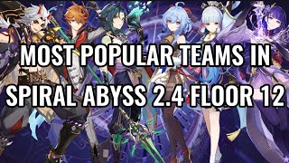 24 ABYSS CHART Top 10 Most Used Teams On Floor 12  Genshin Impact [upl. by Lehcer348]