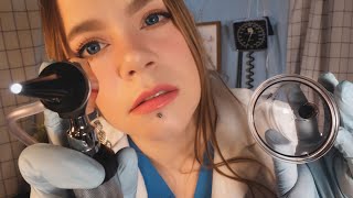 ASMR Hospital Audiologist Ear Exam  Ear Cupping Ear Cleaning [upl. by Nnaillek]