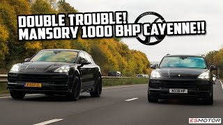 900 BHP STAGE 2 EHYBRID TURBO S CAYENNE VS 1000BHP MANSORY CAYENNE esmotoruk mansory cayenne [upl. by Ilatfen719]