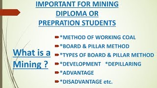 METHOD OF WORKING COAL BOARD amp PILLAR MINING METHOD [upl. by Vinay]