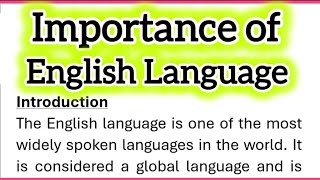 Importance of English Language Essay Writing in English Introduction Conclusion Headings 260 words [upl. by Jutta59]