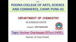 Nuclear Overhauser Effect NOE in hindi [upl. by Sedaiuqlem944]