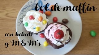 Tartaletas de muffin de chocolate con helado y mampms ♥ Postre rápido y fácil ♥ copa de muffin [upl. by Amador221]