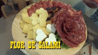 FLOR DE SALAMI Y TABLA DE QUESOS  ¿Cómo hacer flor de salami RECETA  Cocine con Tuti [upl. by Alue]