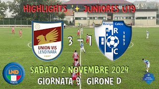 HIGHLIGHTS ✨ U19  Union Vis Lendinara  Rovigo 31 [upl. by Eidroj]