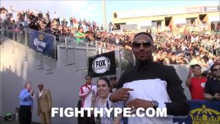 ANDRE WARD GETTING CALI LOVE SIGNS AUTOGRAPHS FOR FANS AFTER ORTIZ VS BERTO 2 [upl. by Scarrow]