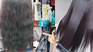 LOreal hair smoothening Treatment permanently full process in Hindi keratin treatment tutorial [upl. by Lawrence287]