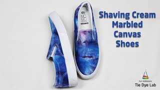 Tie Dye Designs Marble Dyeing Shoes With Shaving Cream [upl. by Nnylrebma]