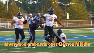 Riverwood Middle uses big night from their QB and RB to defeat Clayton [upl. by Mussman11]