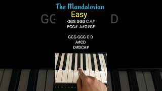 The Mandalorian theme Easy piano tutorial  starwars mandalorianpiano [upl. by Nwahsek]