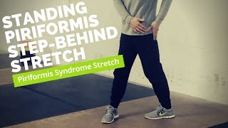 Standing StepBehind Piriformis Stretch For Piriformis Syndrome and Sciatica [upl. by Jacqueline]