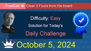 Microsoft Solitaire Collection FreeCell  Easy  October 5 2024 [upl. by Dimah]