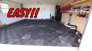 Upgrading My Garage Flooring Install Day [upl. by Ellen]